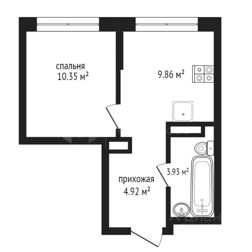 Планировка этой квартиры по данным Циан