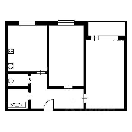 Планировка этой квартиры по данным Циан