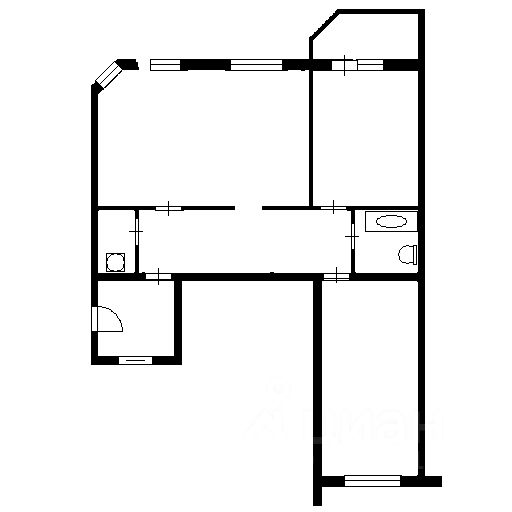 Планировка этой квартиры по данным Циан