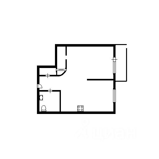 Планировка этой квартиры по данным Циан