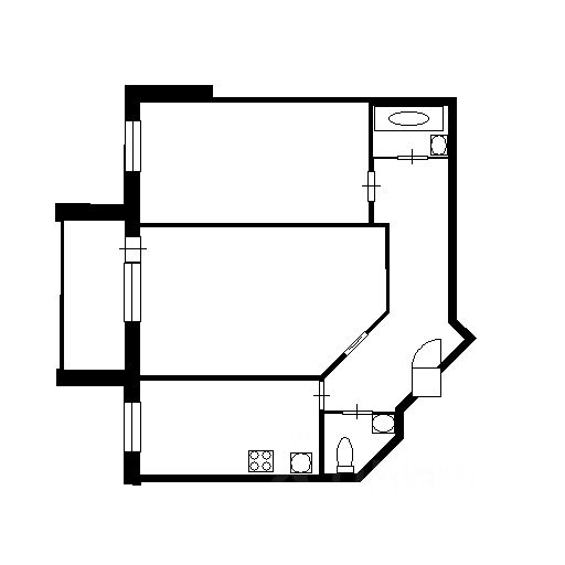 Планировка этой квартиры по данным Циан