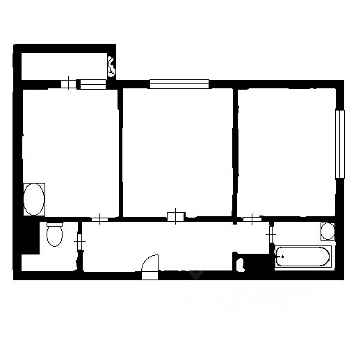 Планировка этой квартиры по данным Циан