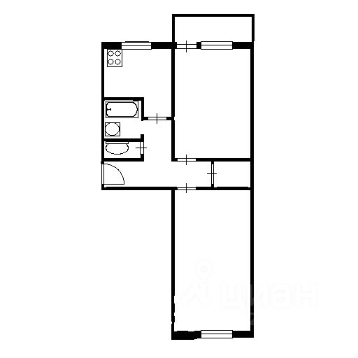 Планировка этой квартиры по данным Циан