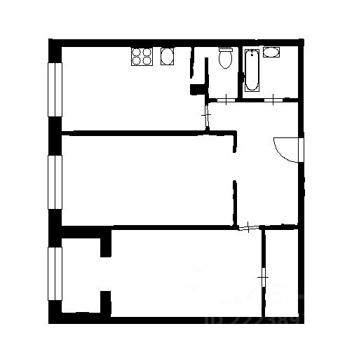 Планировка этой квартиры по данным Циан