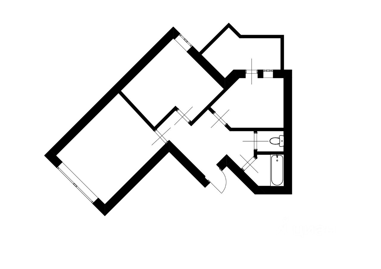 Планировка этой квартиры по данным Циан