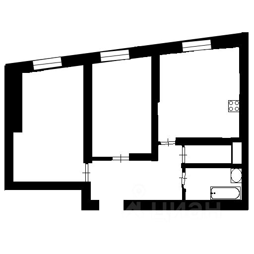 Планировка этой квартиры по данным Циан