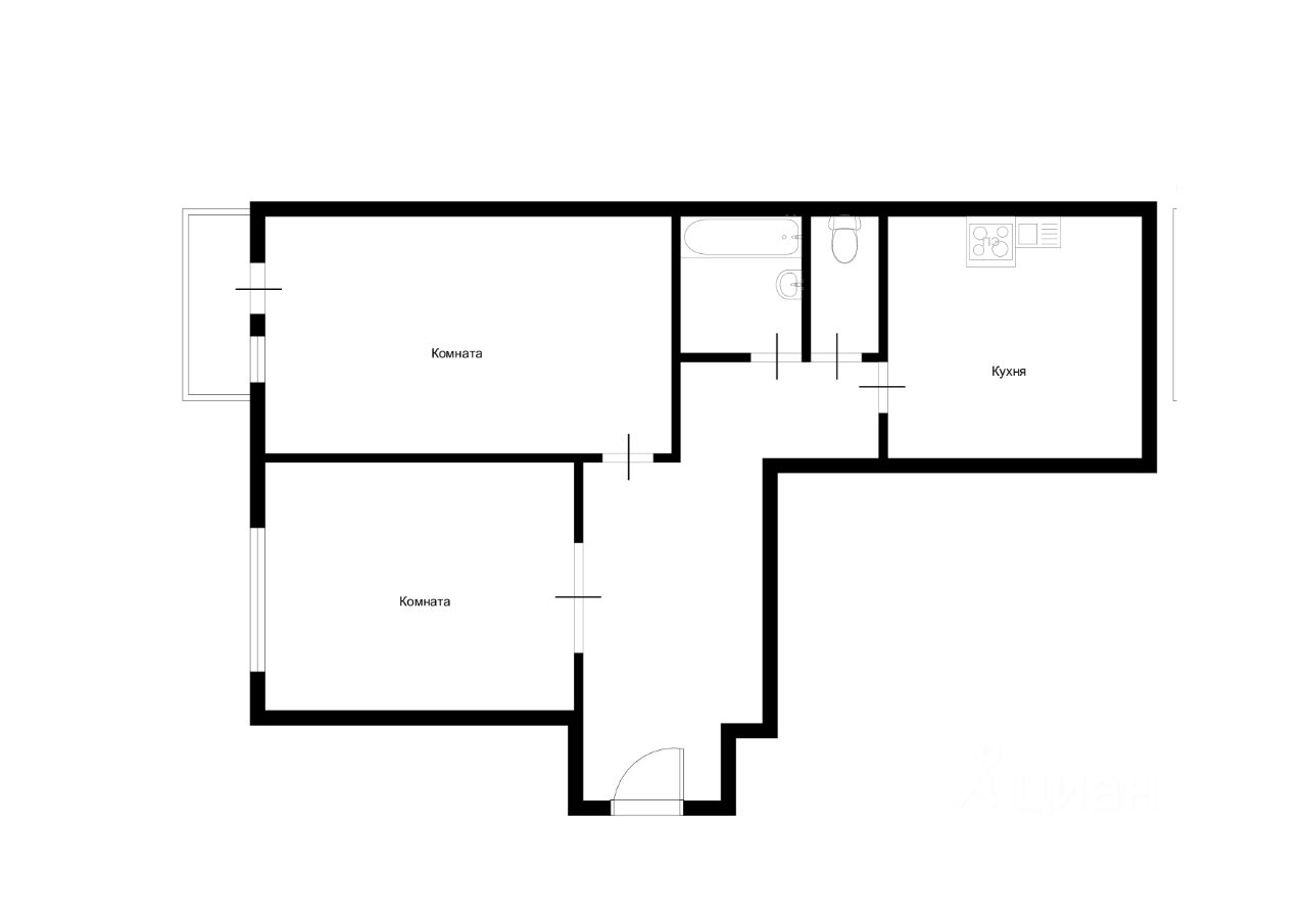 Планировка этой квартиры по данным Циан