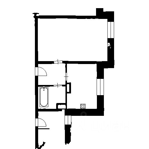 Планировка этой квартиры по данным Циан
