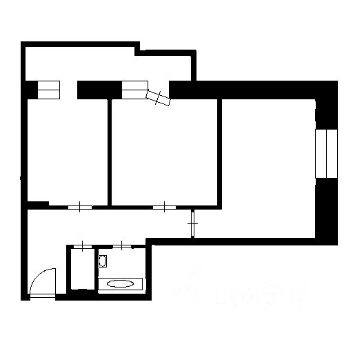 Планировка этой квартиры по данным Циан