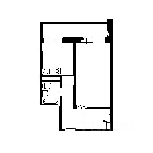 Планировка этой квартиры по данным Циан