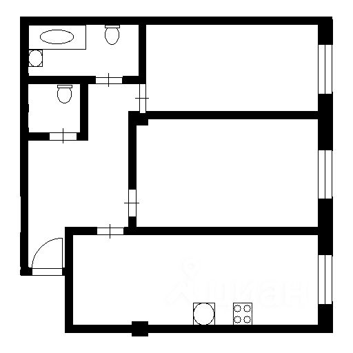Планировка этой квартиры по данным Циан