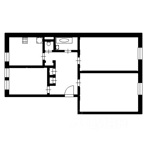Планировка этой квартиры по данным Циан