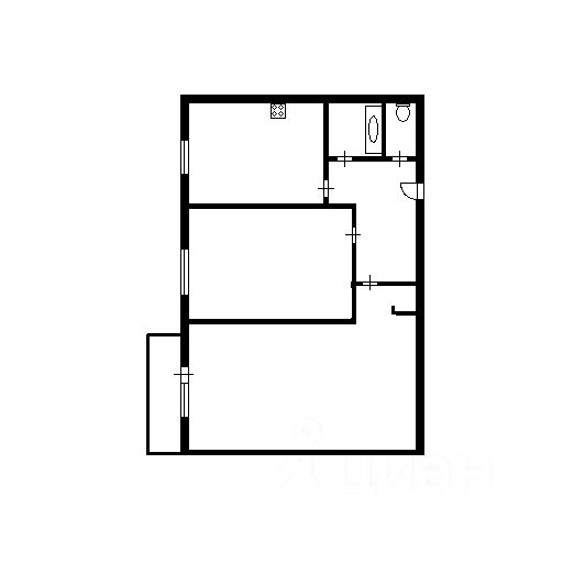 Планировка этой квартиры по данным Циан