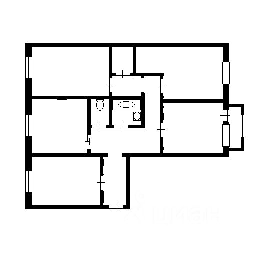 Планировка этой квартиры по данным Циан