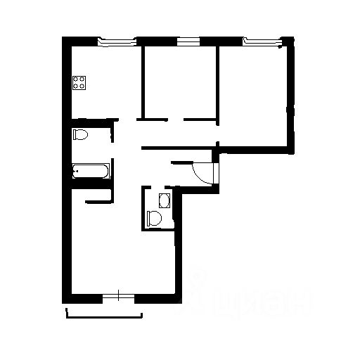 Планировка этой квартиры по данным Циан
