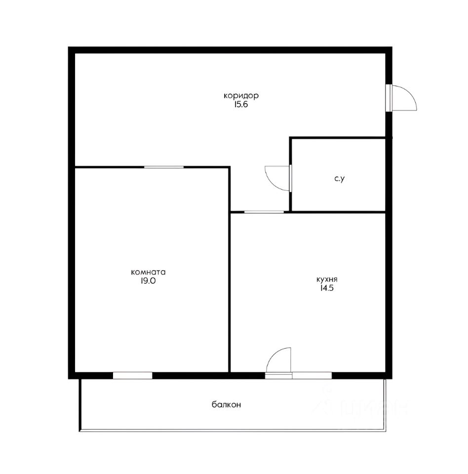 Планировка этой квартиры по данным Циан