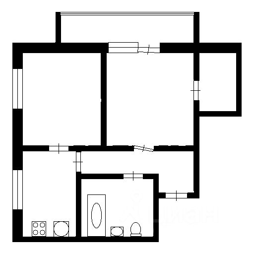 Планировка этой квартиры по данным Циан