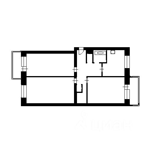 Планировка этой квартиры по данным Циан