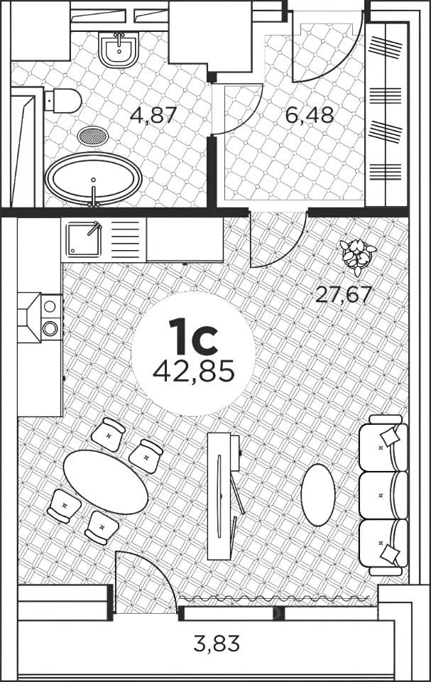 Планировка этой квартиры по данным Циан