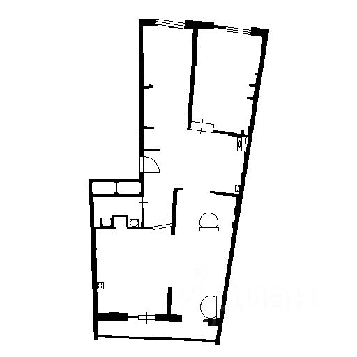 Планировка этой квартиры по данным Циан