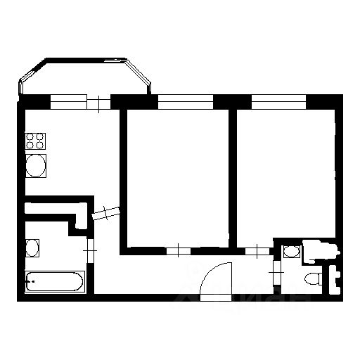 Планировка этой квартиры по данным Циан