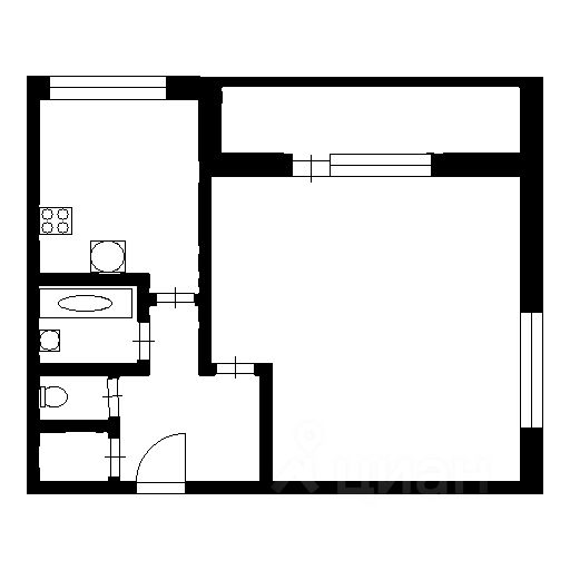 Планировка этой квартиры по данным Циан