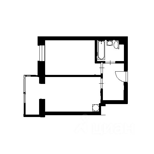Планировка этой квартиры по данным Циан