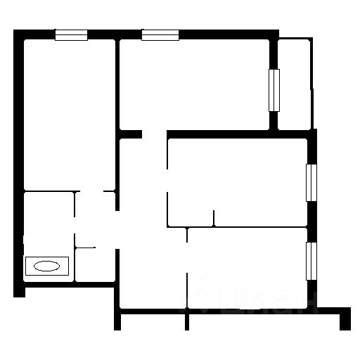 Планировка этой квартиры по данным Циан