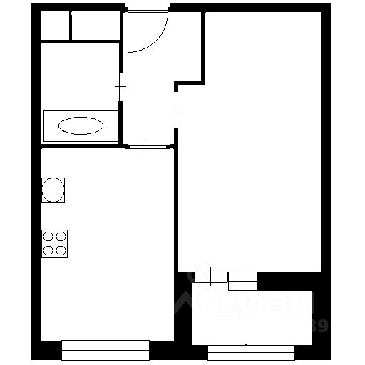 Планировка этой квартиры по данным Циан