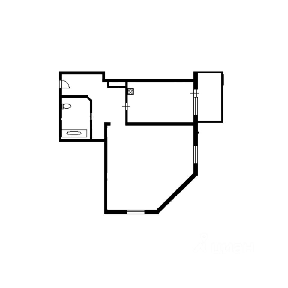 Планировка этой квартиры по данным Циан