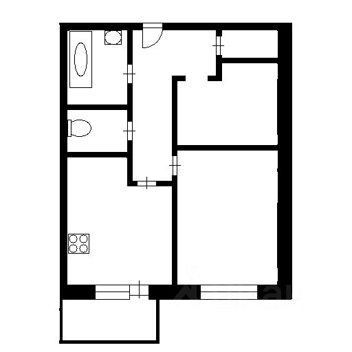 Планировка этой квартиры по данным Циан