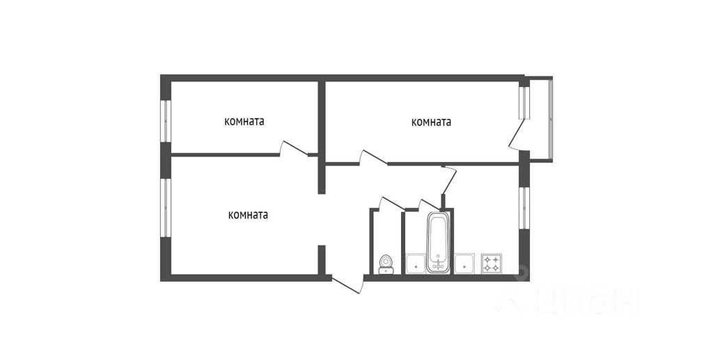 Планировка этой квартиры по данным Циан
