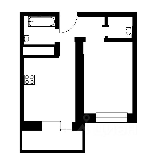 Планировка этой квартиры по данным Циан
