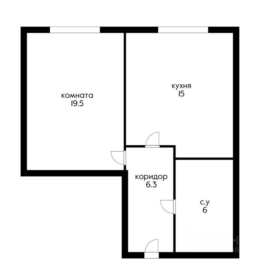 Планировка этой квартиры по данным Циан