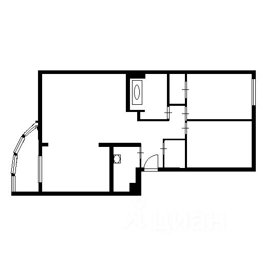 Планировка этой квартиры по данным Циан
