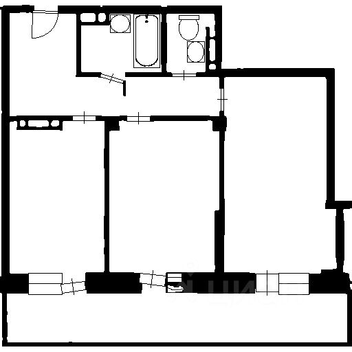 Планировка этой квартиры по данным Циан
