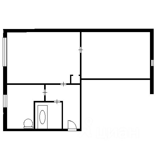 Планировка этой квартиры по данным Циан