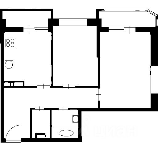 Планировка этой квартиры по данным Циан