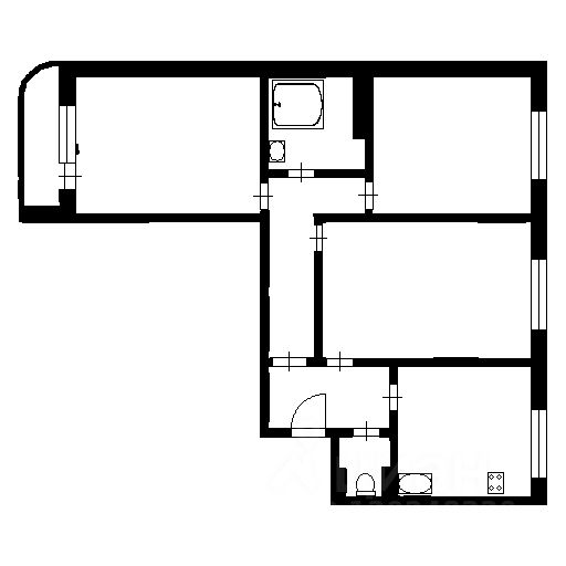 Планировка этой квартиры по данным Циан