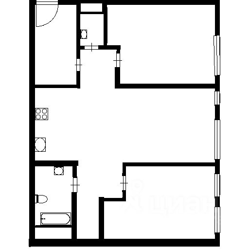 Планировка этой квартиры по данным Циан