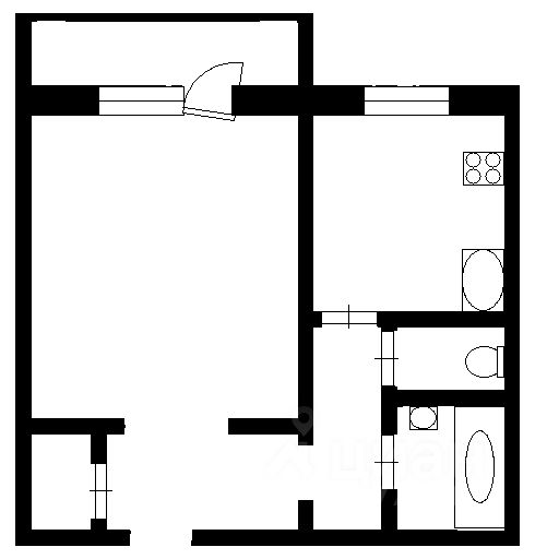 Планировка этой квартиры по данным Циан