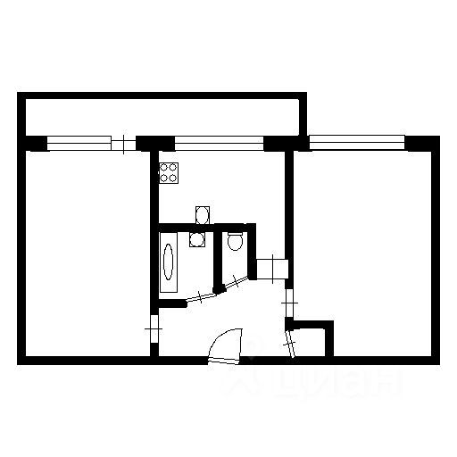 Планировка этой квартиры по данным Циан