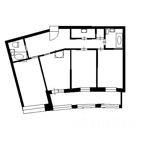 Планировка этой квартиры по данным Циан