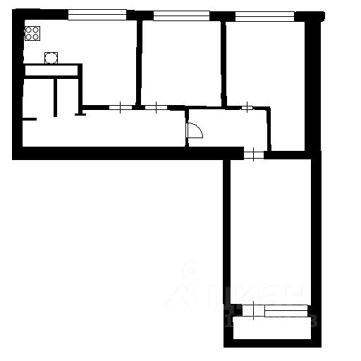 Планировка этой квартиры по данным Циан