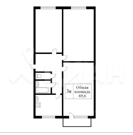 Планировка этой квартиры по данным Циан