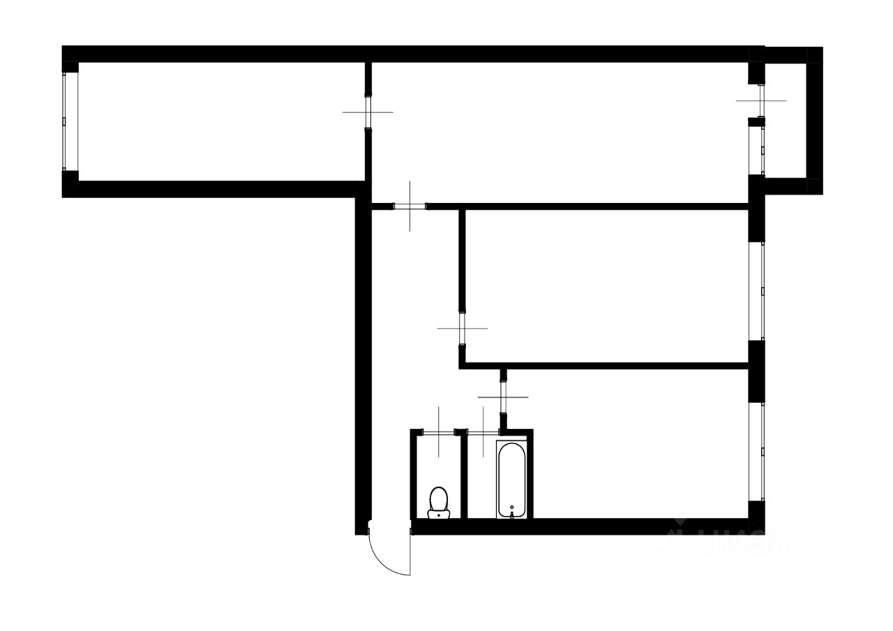 Планировка этой квартиры по данным Циан