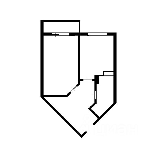 Планировка этой квартиры по данным Циан