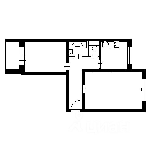 Планировка этой квартиры по данным Циан