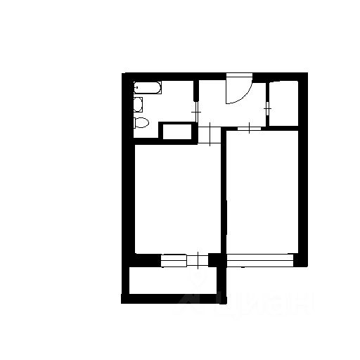 Планировка этой квартиры по данным Циан