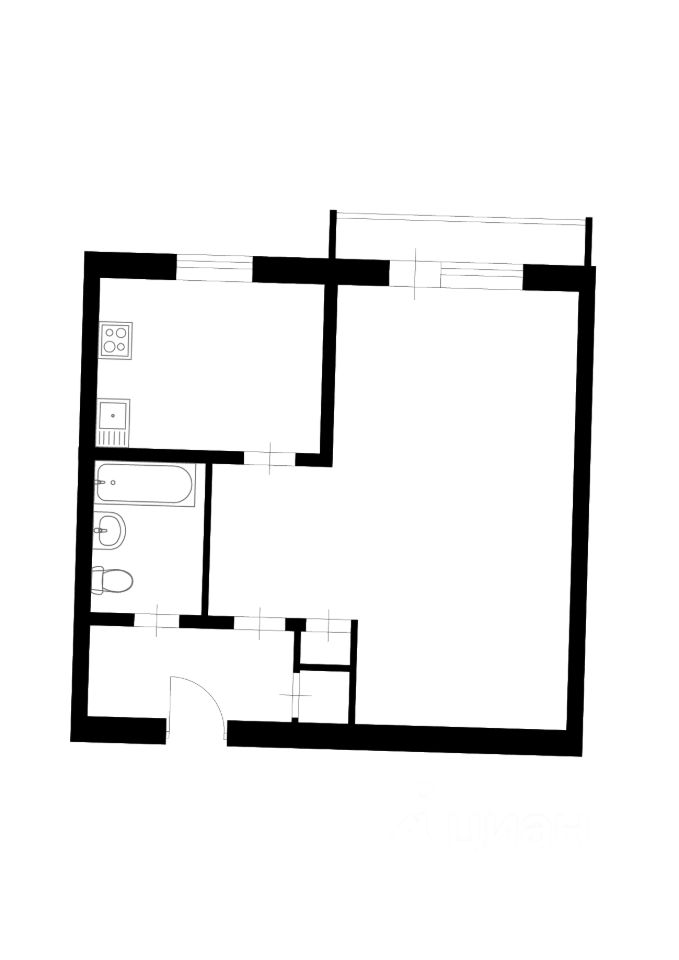 Планировка этой квартиры по данным Циан